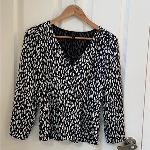 J. Crew Black & white blouse Size 0